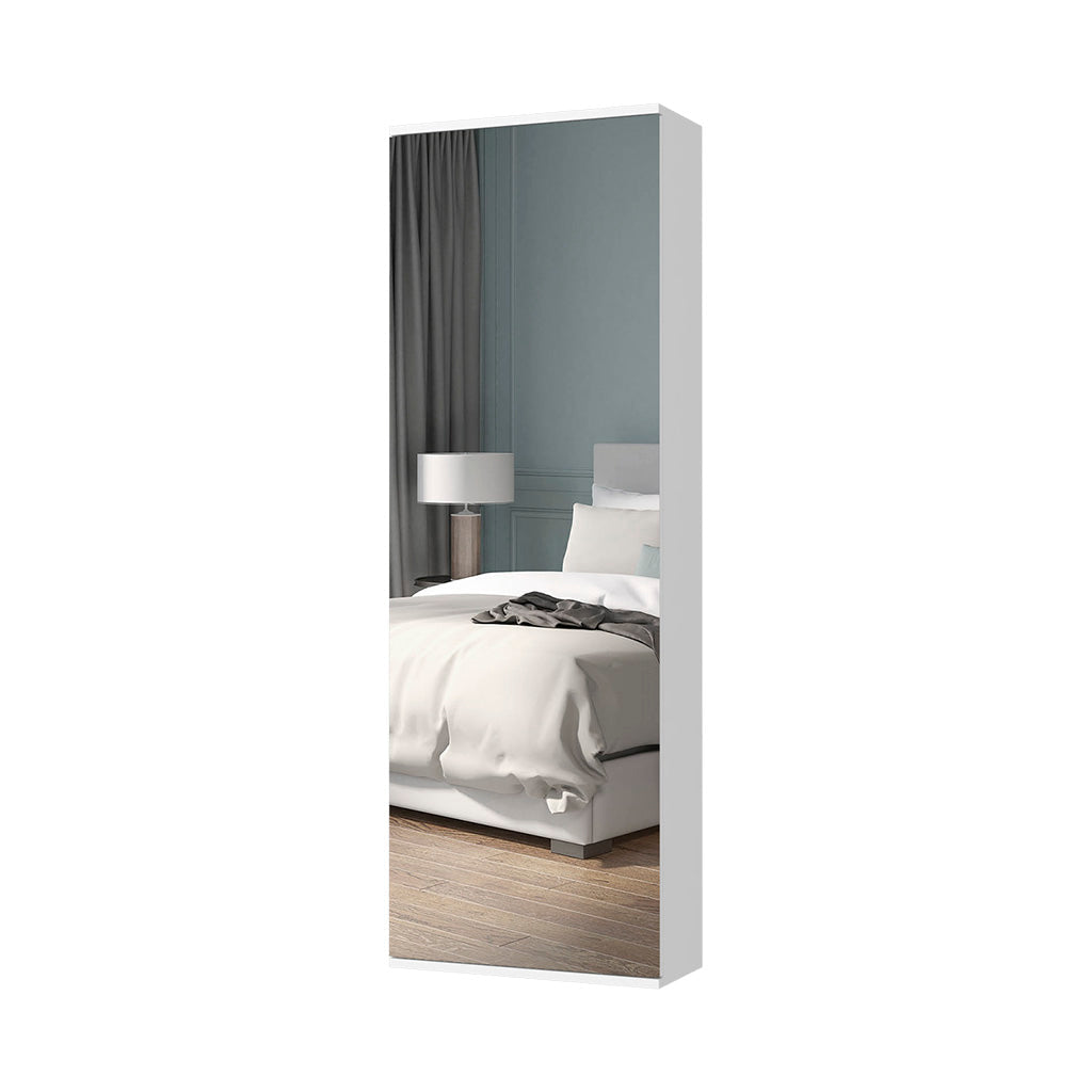 Connecticut Wall Mounted Shoe Rack, Mirror, Five Shelves, Ten Shoes Capacity