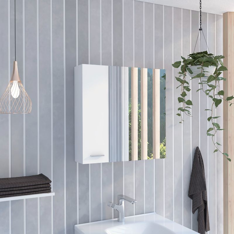 Kenya Medicine Cabinet, Mirror, Double Door, Four Interior Shelves
