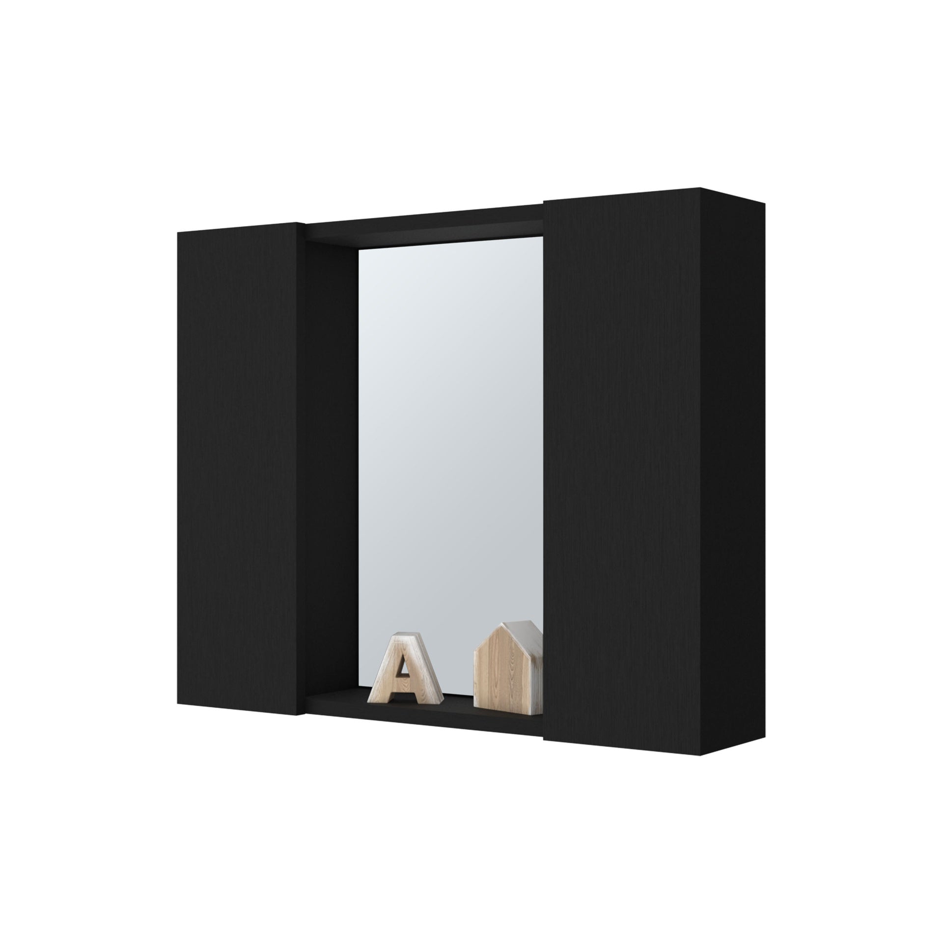 Draco Medicine Cabinet, Mirror, Double Door, One External Shelf