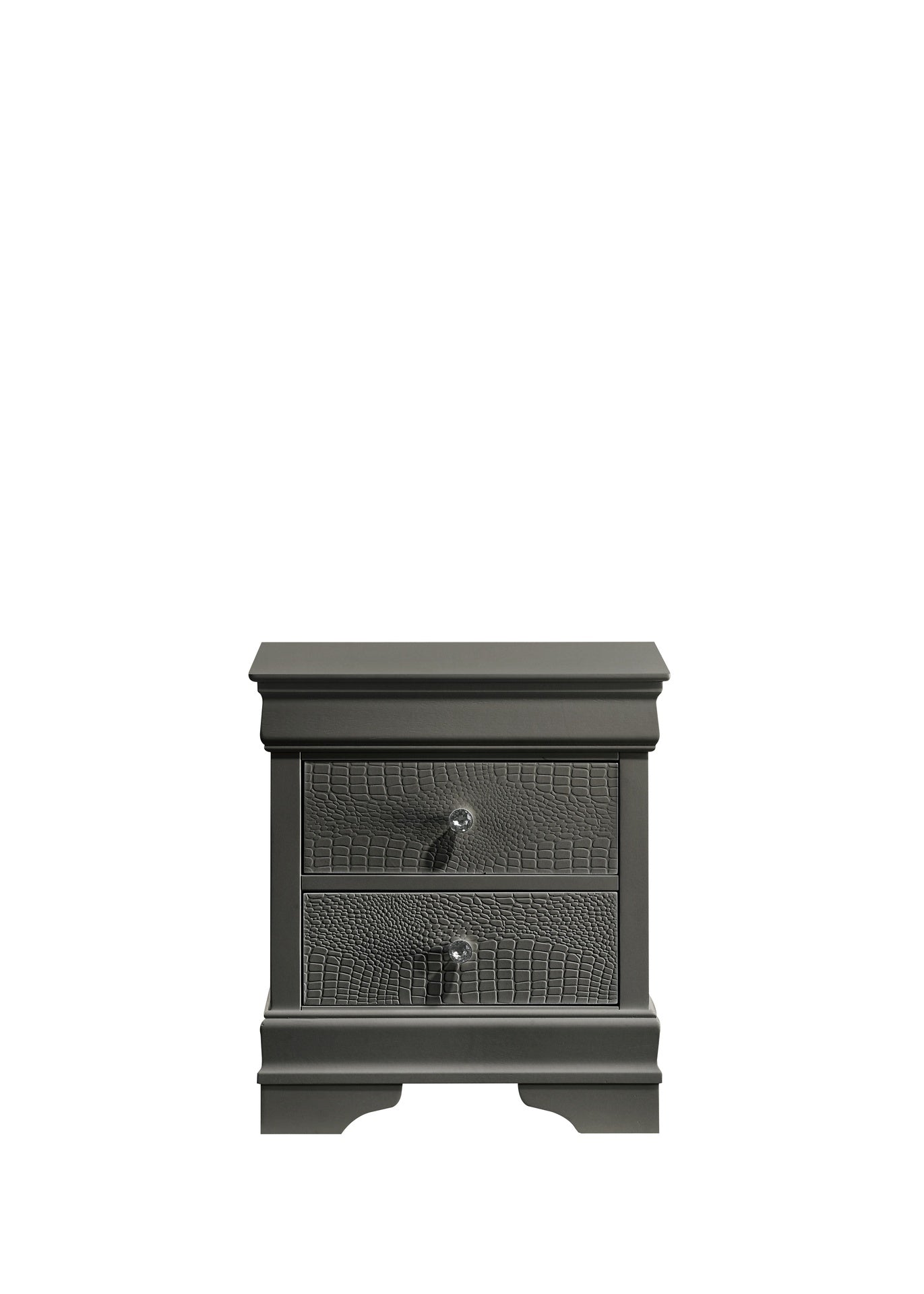 Blaze Modern Style 2-Drawer Night stand Made with Wood in Metallic Gray same as B009P286644 (CA inventory)