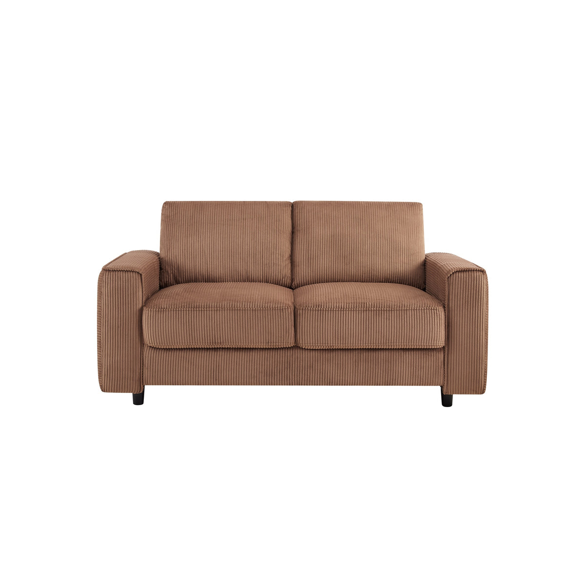 Modern Minimalist 2-Seater Corduroy Sofa, Brown, Suitable for Daily Home Use