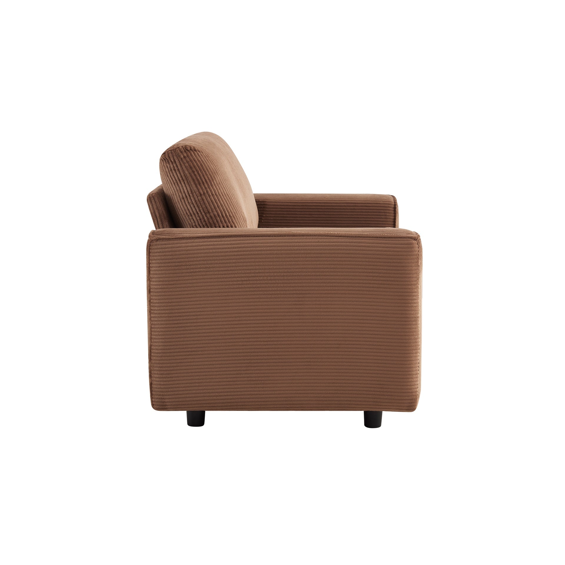 Modern Minimalist 2-Seater Corduroy Sofa, Brown, Suitable for Daily Home Use