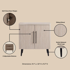 Accent Cabinet in Whitewashed Oak