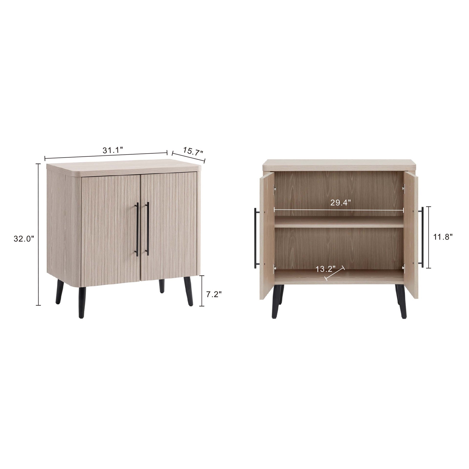 Accent Cabinet in Whitewashed Oak