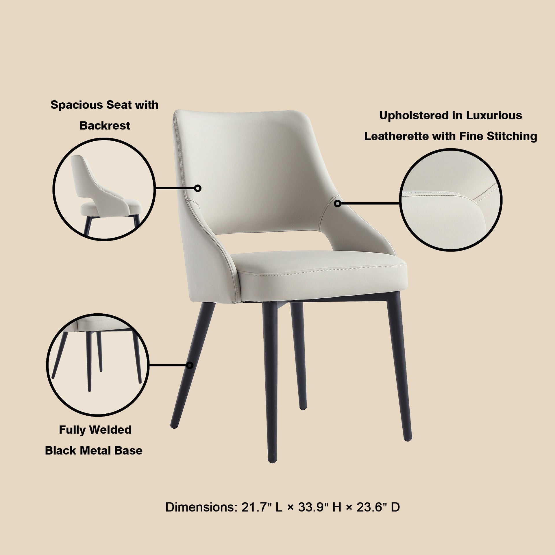 Dining Chair in Stone Gray