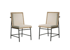 Torino Set of 2 Oak Finish 18.5"W Dining Chairs