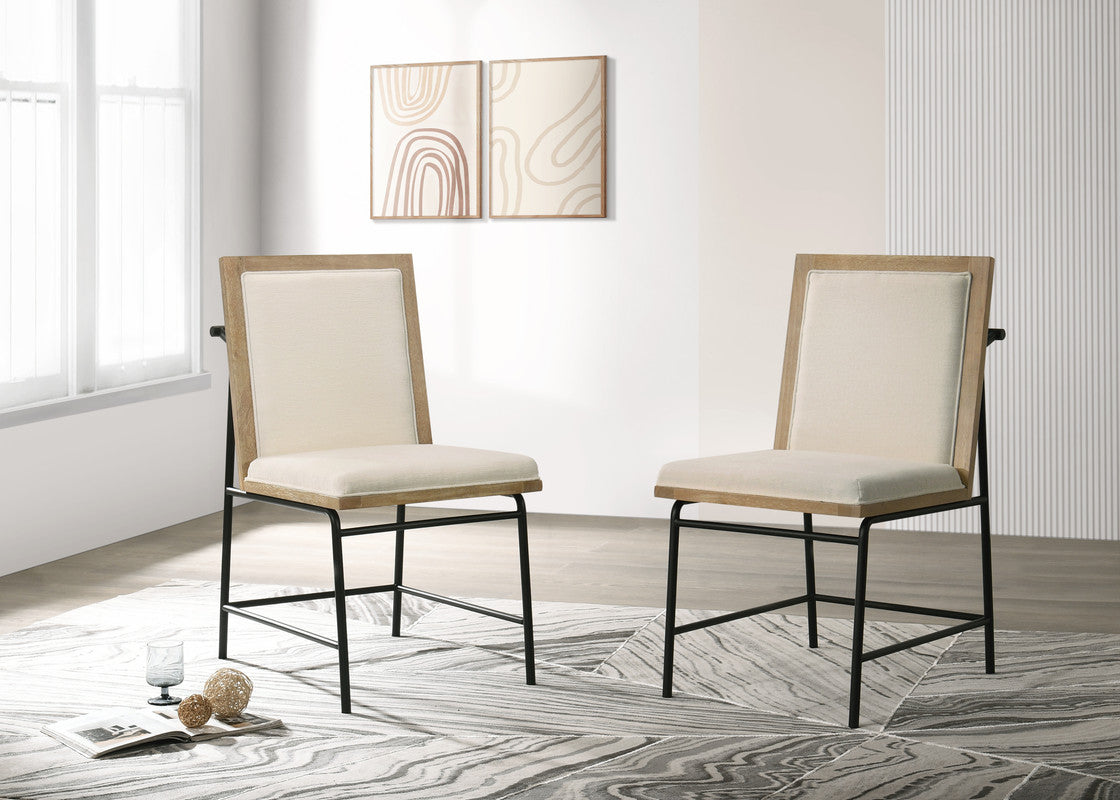 Torino Set of 2 Oak Finish 18.5"W Dining Chairs