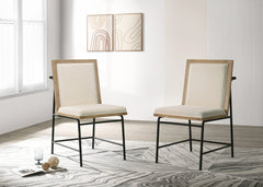 Torino Set of 2 Oak Finish 18.5"W Dining Chairs