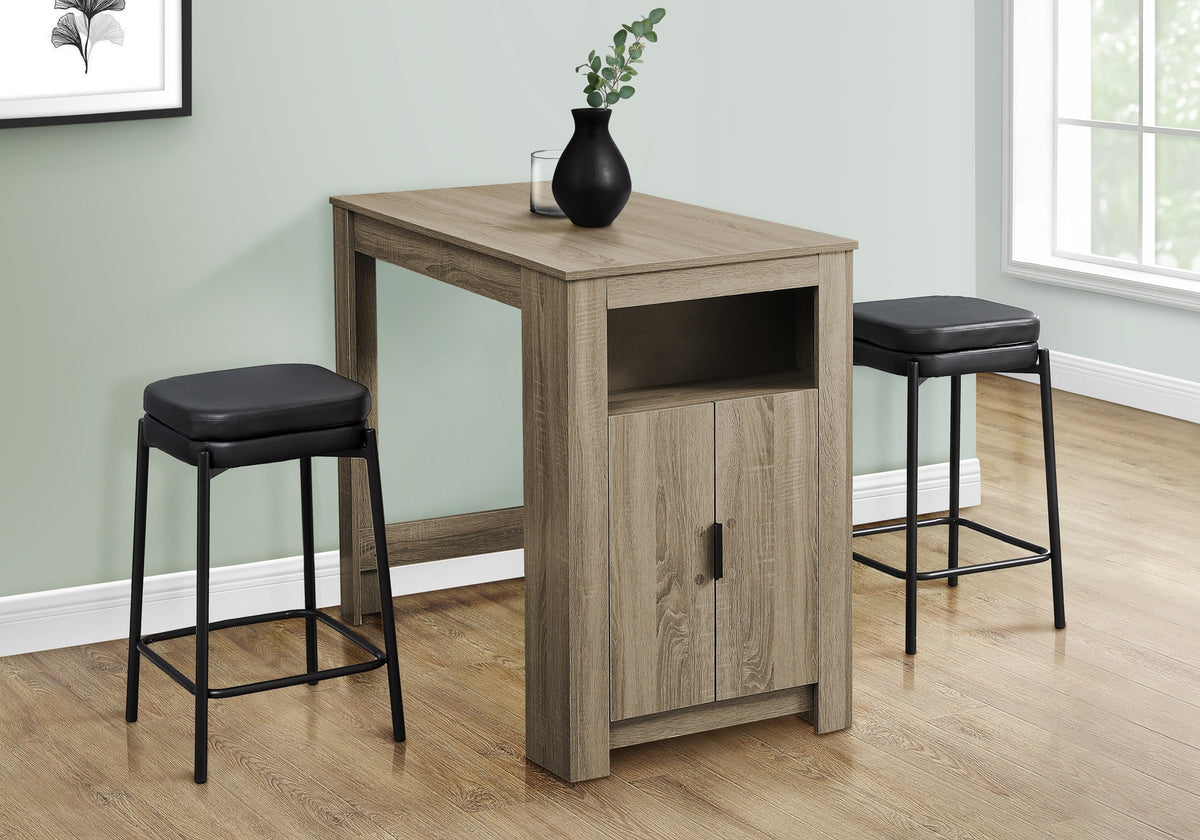 Dining Table, 48" Rectangular, Counter Height, Kitchen, Small, Storage, Brown Laminate, Contemporary, Modern