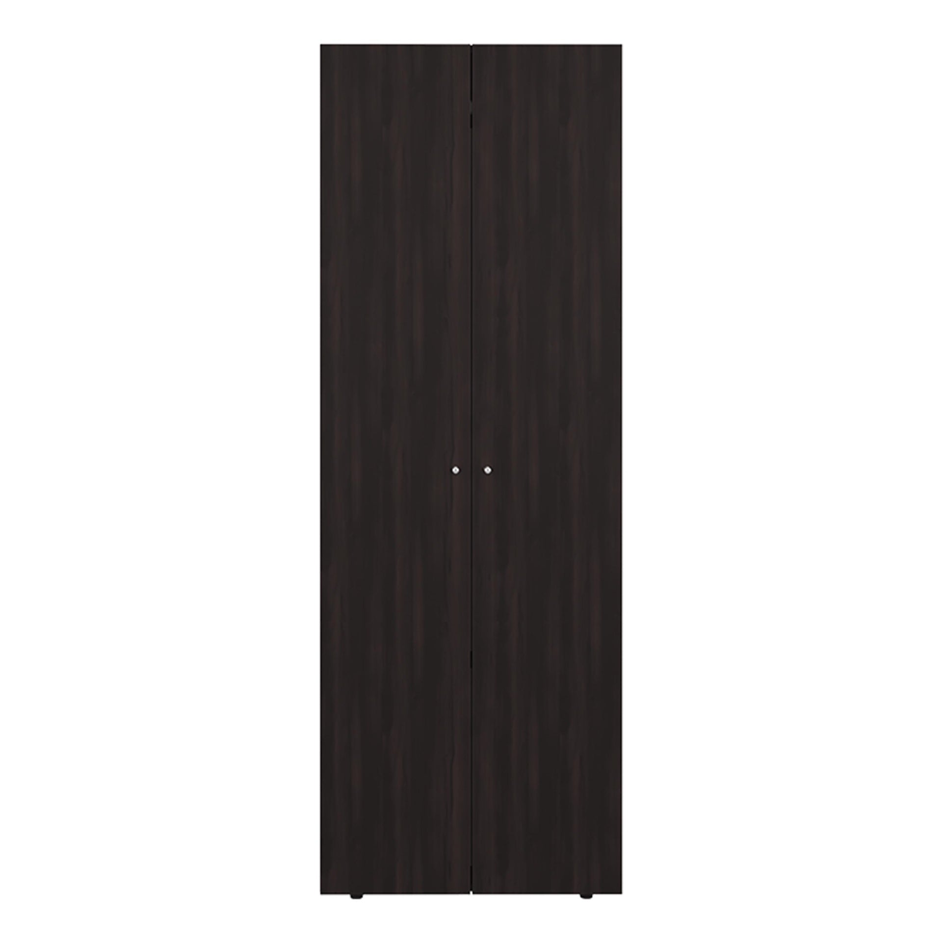 Armoire, 2 Doors, 2 Shelves, Walnut / Black Wengue
