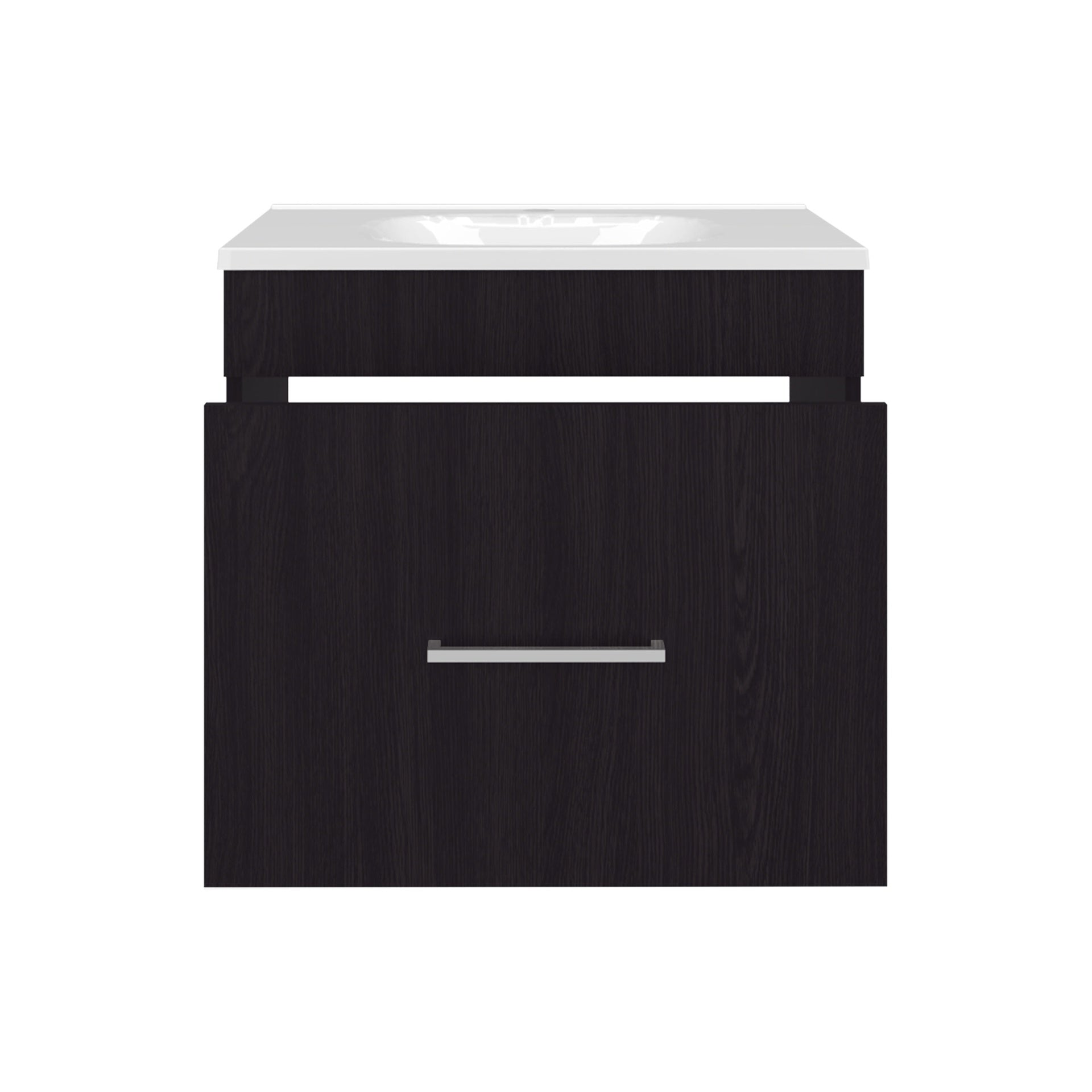 Bathroom Vanity with Sink, 1 Drawer, Black Wengue