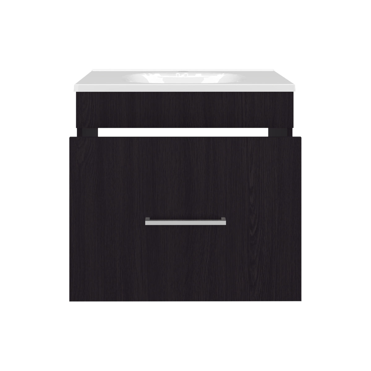 Bathroom Vanity with Sink, 1 Drawer, Black Wengue