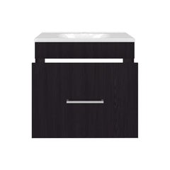 Bathroom Vanity with Sink, 1 Drawer, Black Wengue