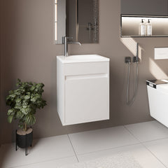 Bathroom Vanity with Sink, 1 Door, White