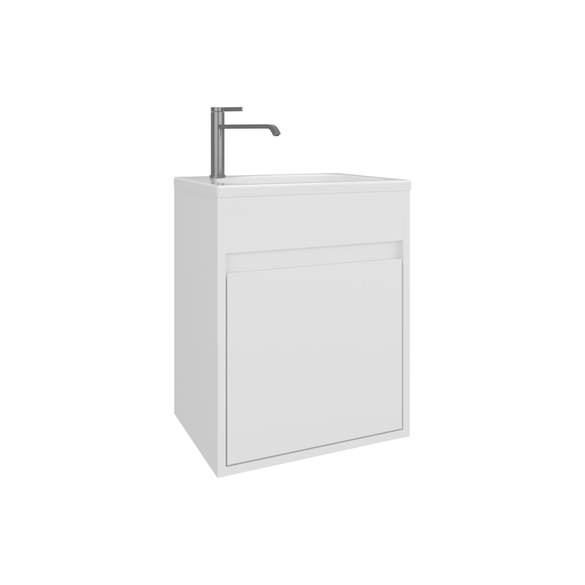 Bathroom Vanity with Sink, 1 Door, White
