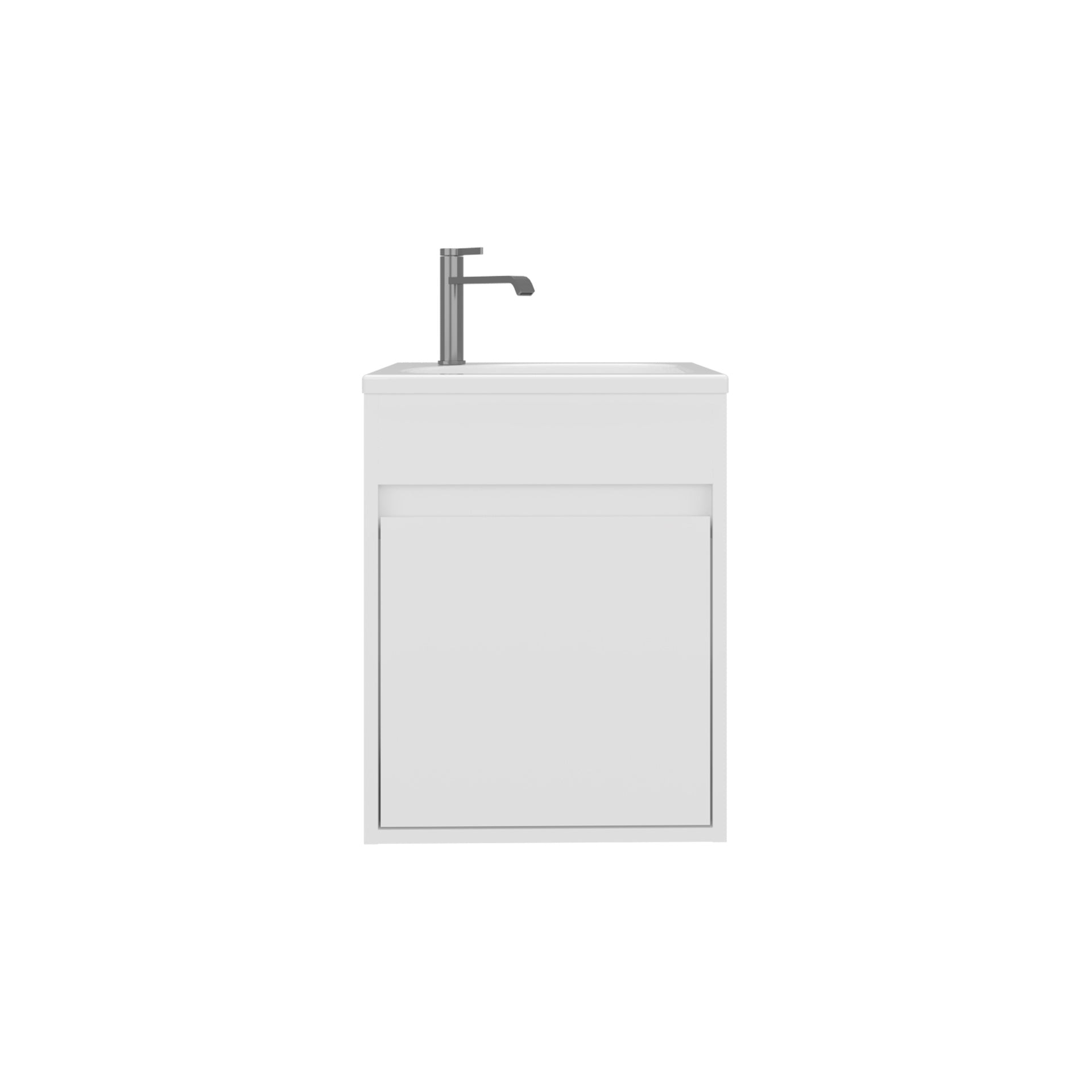 Bathroom Vanity with Sink, 1 Door, White