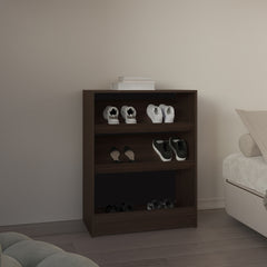 Shoe Rack, 3 Shelves, Dark Walnut