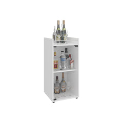 Bar Cabinet, 1 Glass Door, 3 Shelves, White