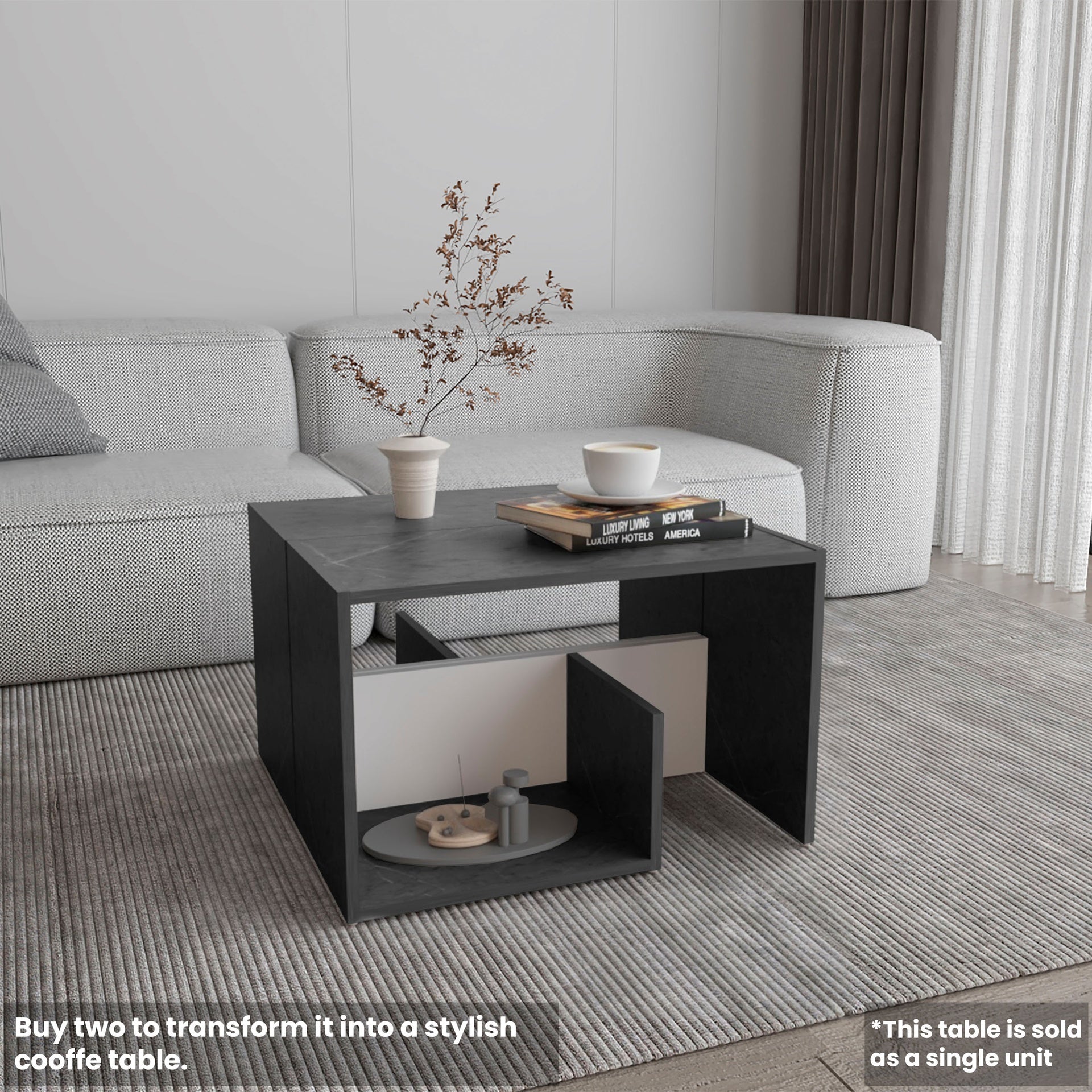 Side Table 25" H, 1 Shelf