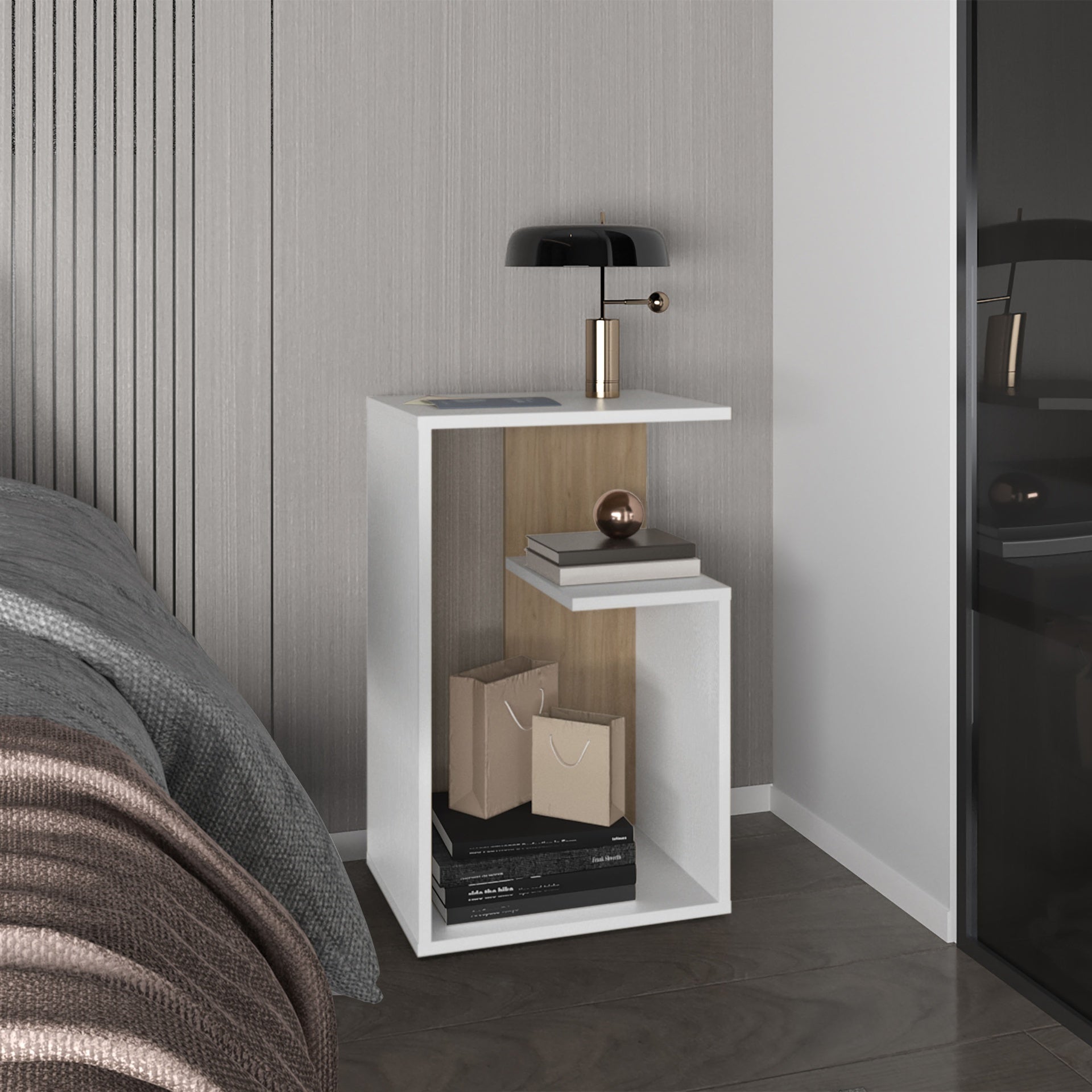 Side Table 25" H, 1 Shelf