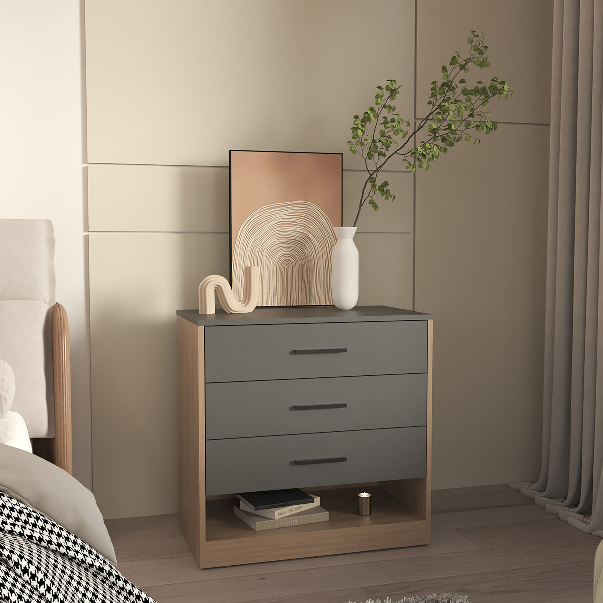 Dresser, 3 Drawers, 1 Shelf