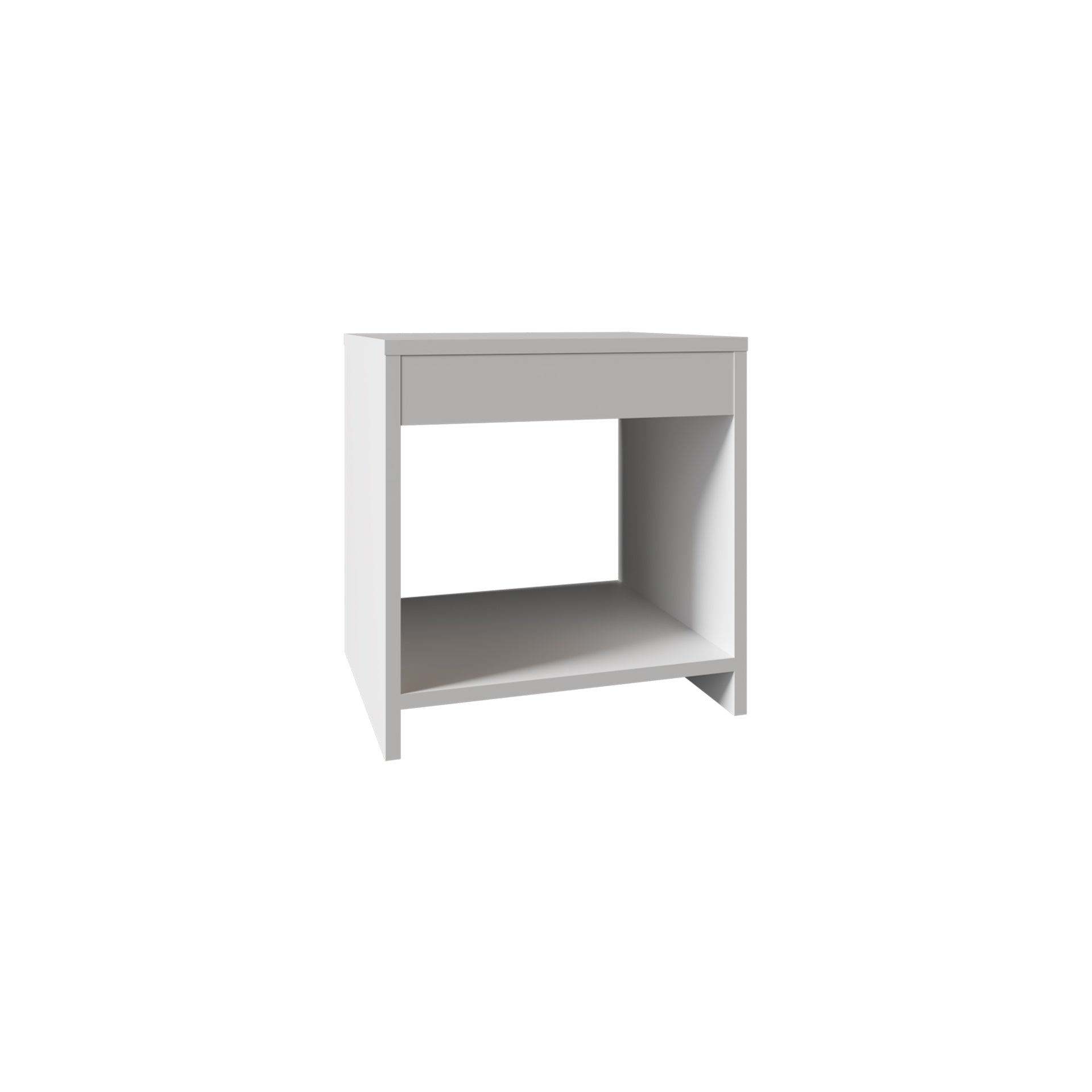 Night Table 16.5"H,  1 spacious Shelf, White