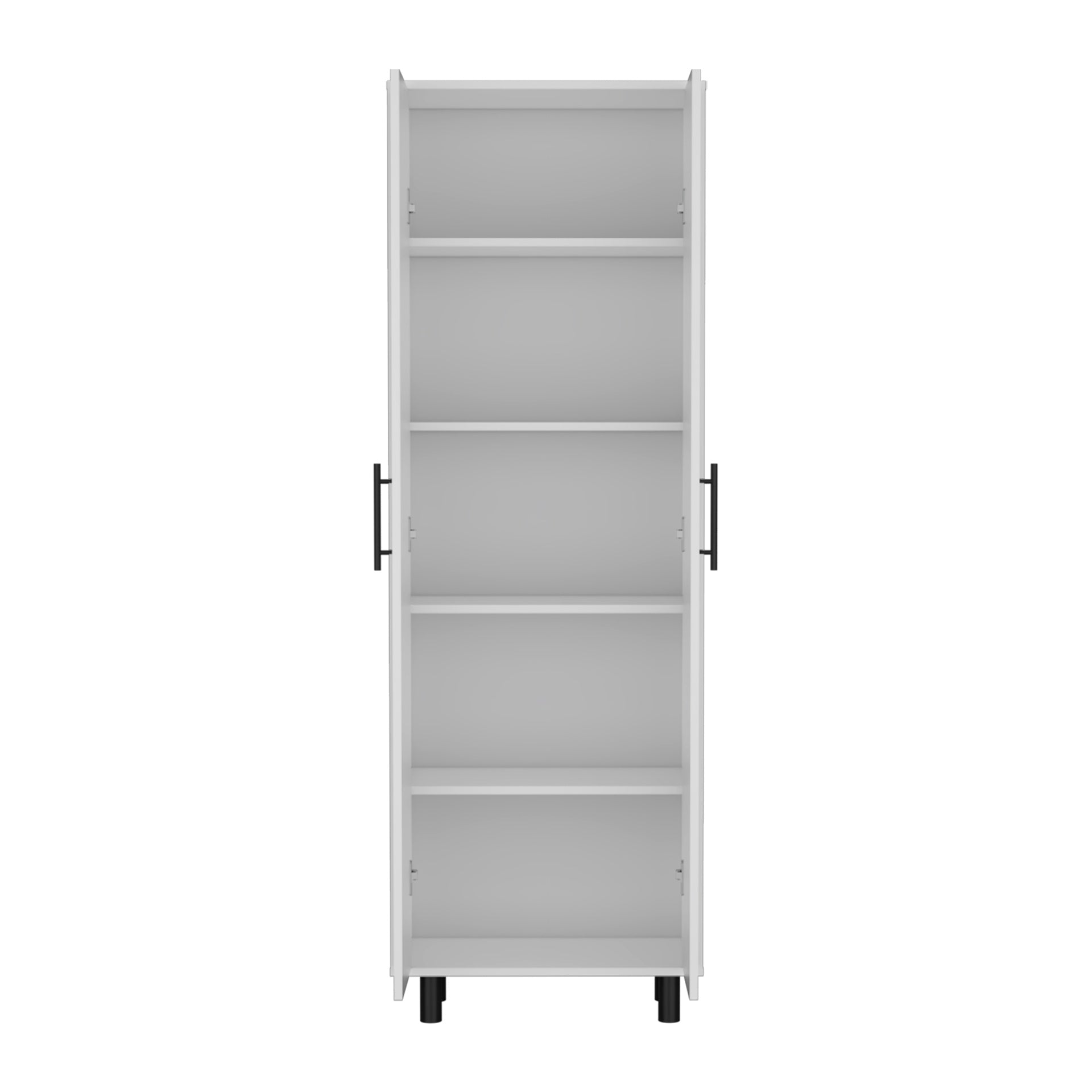 Multistorage Cabinet 71"H, Five Internal Shelves, Two Doors, White