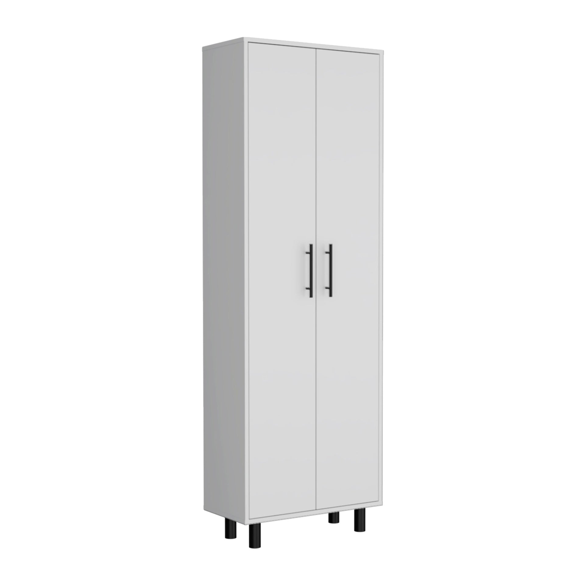 Multistorage Cabinet 71"H, Five Internal Shelves, Two Doors, White