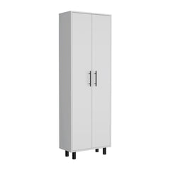 Multistorage Cabinet 71"H, Five Internal Shelves, Two Doors, White