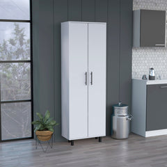 Multistorage Cabinet 71"H, Five Internal Shelves, Two Doors, White