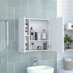 Medicine 23H" Double Door Cabinet,Four Interior Shelves, White