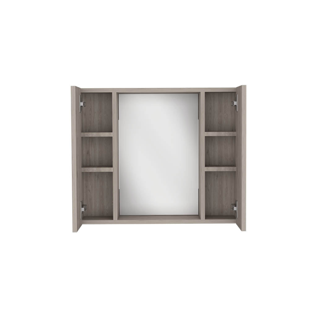 Medicine Double Door Cabinet 19" H, One External Shelf, Light Gray