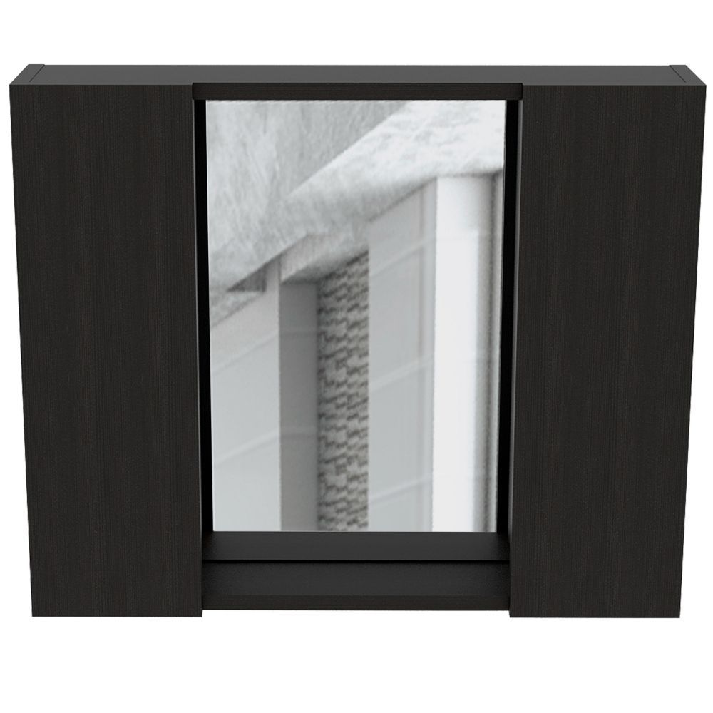 Medicine Double Door Cabinet 19" H, One External Shelf, Black