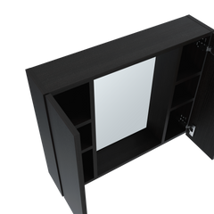 Medicine Double Door Cabinet 19" H, One External Shelf, Black