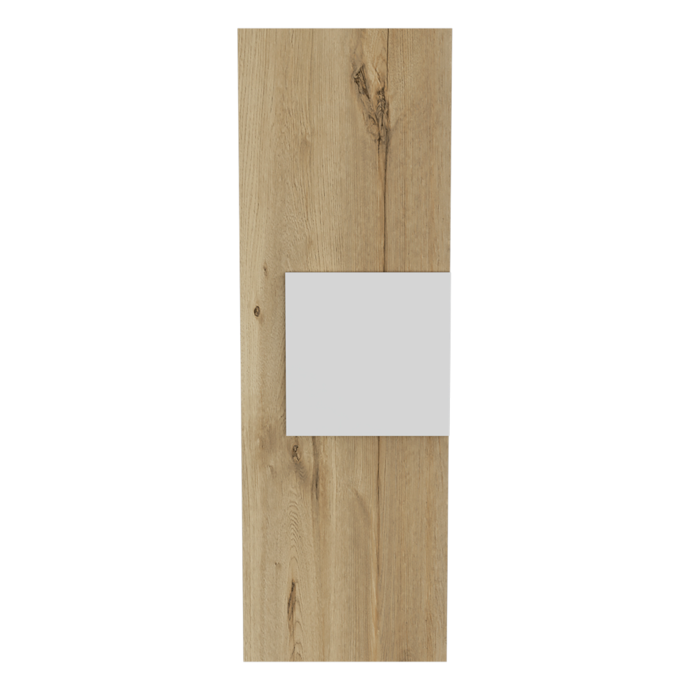 Medicine 38"H Single Door Cabinet, Three Shelves, Light Oak / White