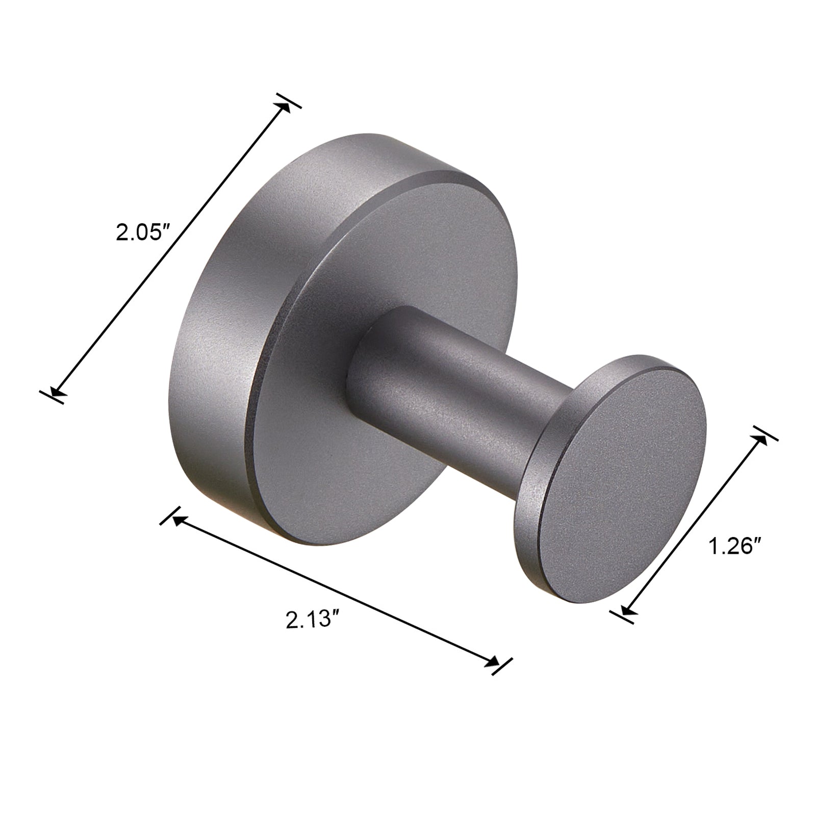 Round Base Wall Hanging Coat Hook with Screws- Gun Grey Towel Hook, 4 Pack, for Entry Shoe Cabinet, Wardrobe Bathroom Bedroom Furniture Hardware