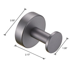 Round Base Wall Hanging Coat Hook with Screws- Gun Grey Towel Hook, 4 Pack, for Entry Shoe Cabinet, Wardrobe Bathroom Bedroom Furniture Hardware