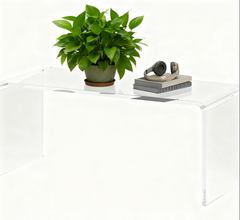Coffee Table, 39"Acrylic  Long Rectangle Tea Table , Clear