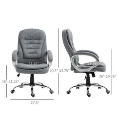 High Back Home Office Chair Executive Computer Chair with Adjustable Height,  Gray