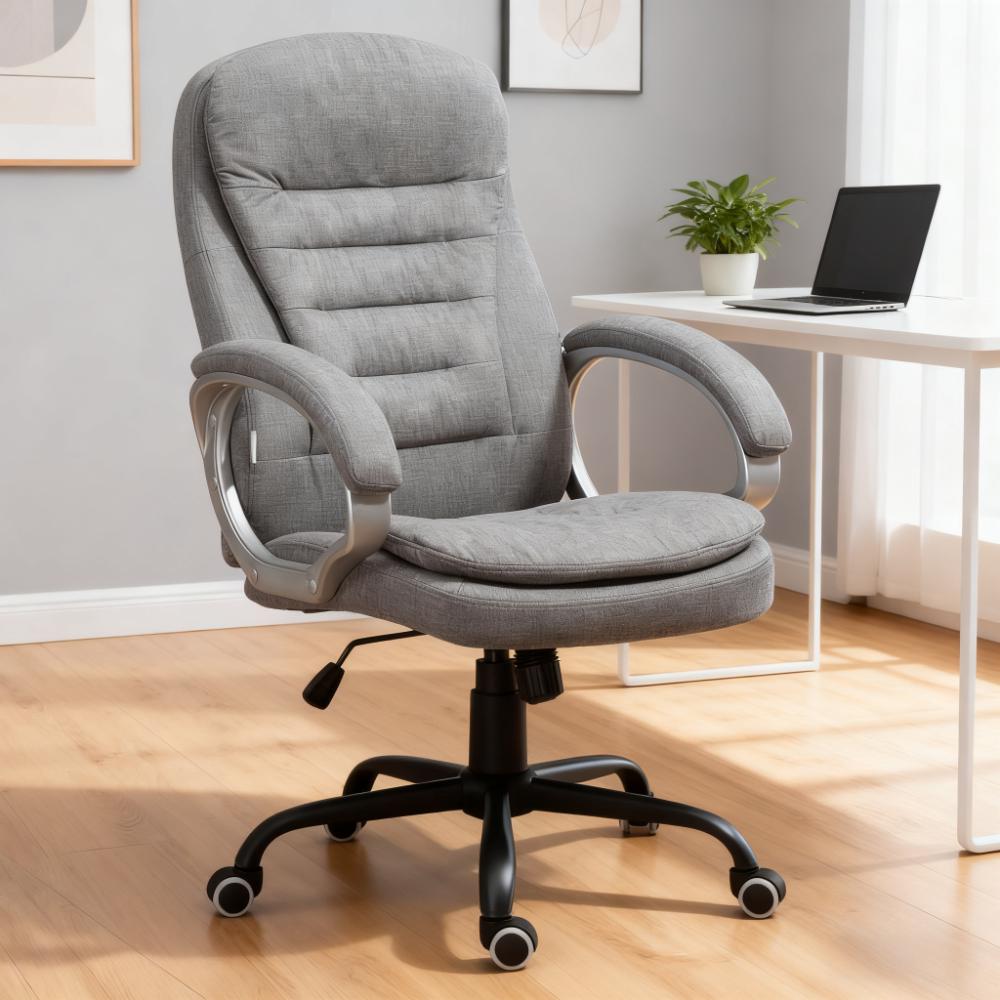 High Back Home Office Chair Executive Computer Chair with Adjustable Height,  Gray