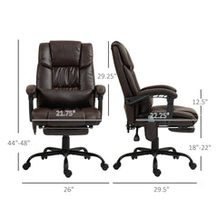 High Back Reclining Office Chair,Massage Office Chair with 6 Vibrating Points with Footrest and Remote