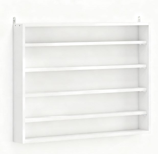 Wall-Mounted Display Case,5-Tier Display Cabinet with 2 Glass Doors and Adjustable Shelves