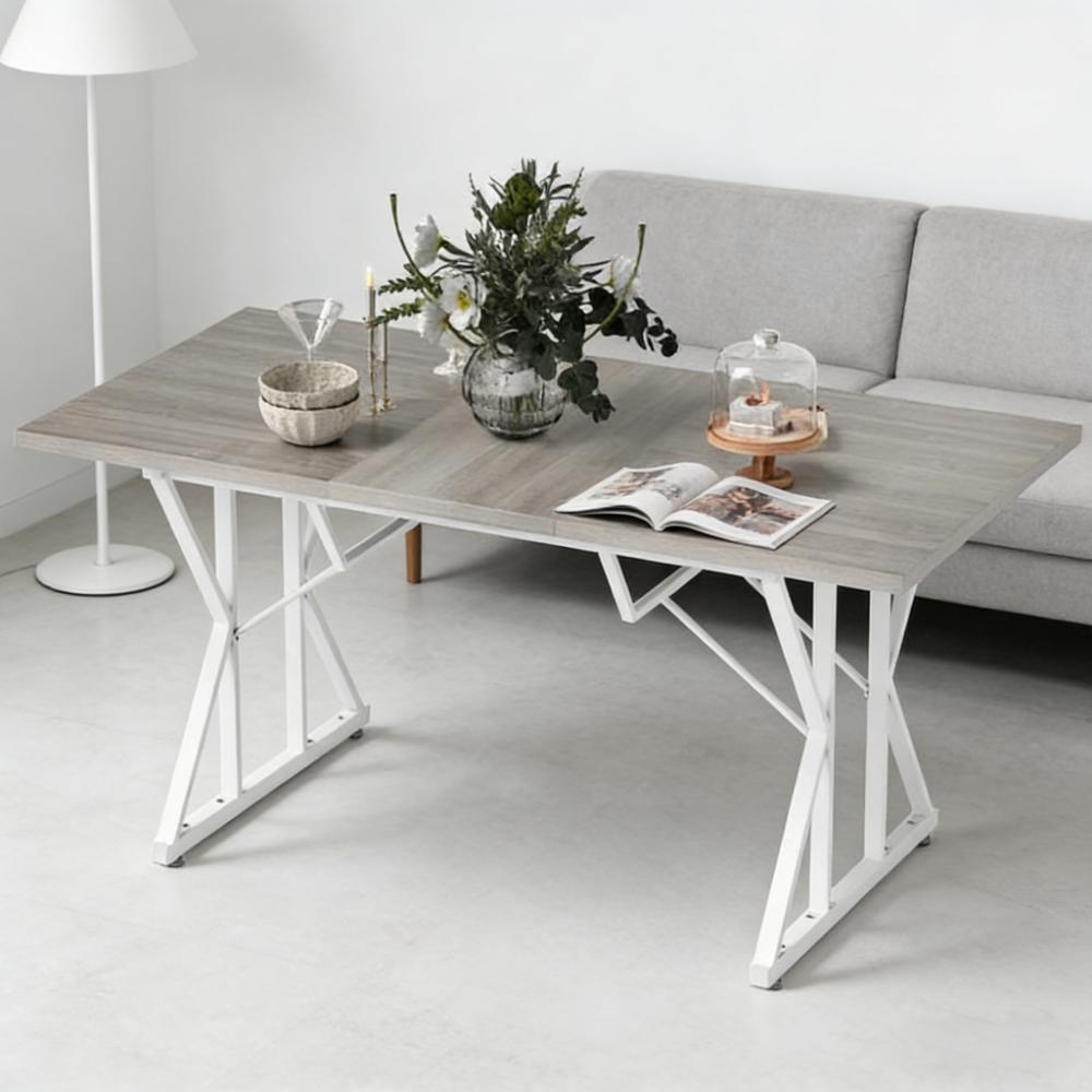 Nordic Style Expandable Kitchen Table,Extendable Dining Table,with Heavy Duty Trestle Base