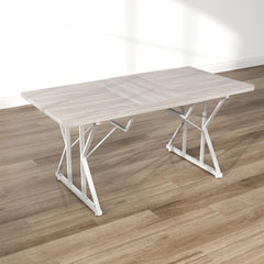Nordic Style Expandable Kitchen Table,Extendable Dining Table,with Heavy Duty Trestle Base