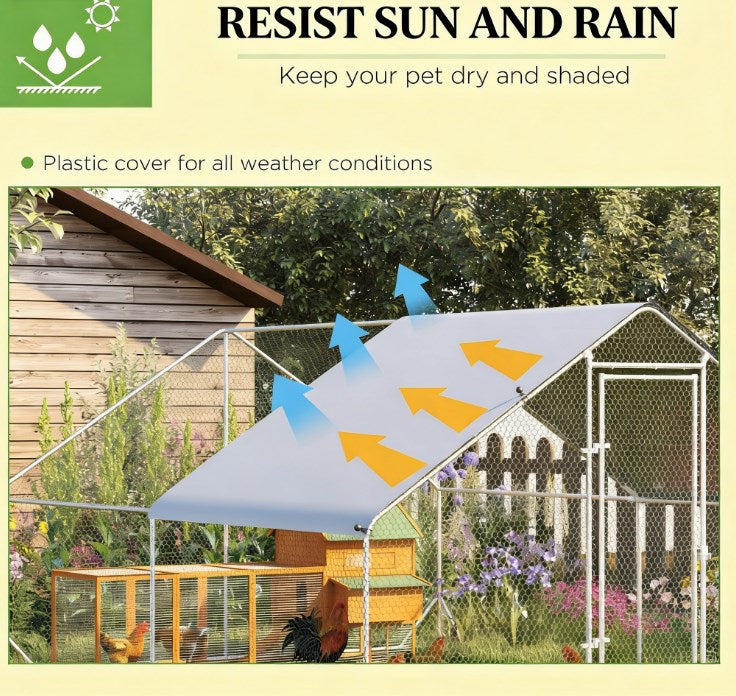Outdoor Hen House,Metal Frame Chicken Run