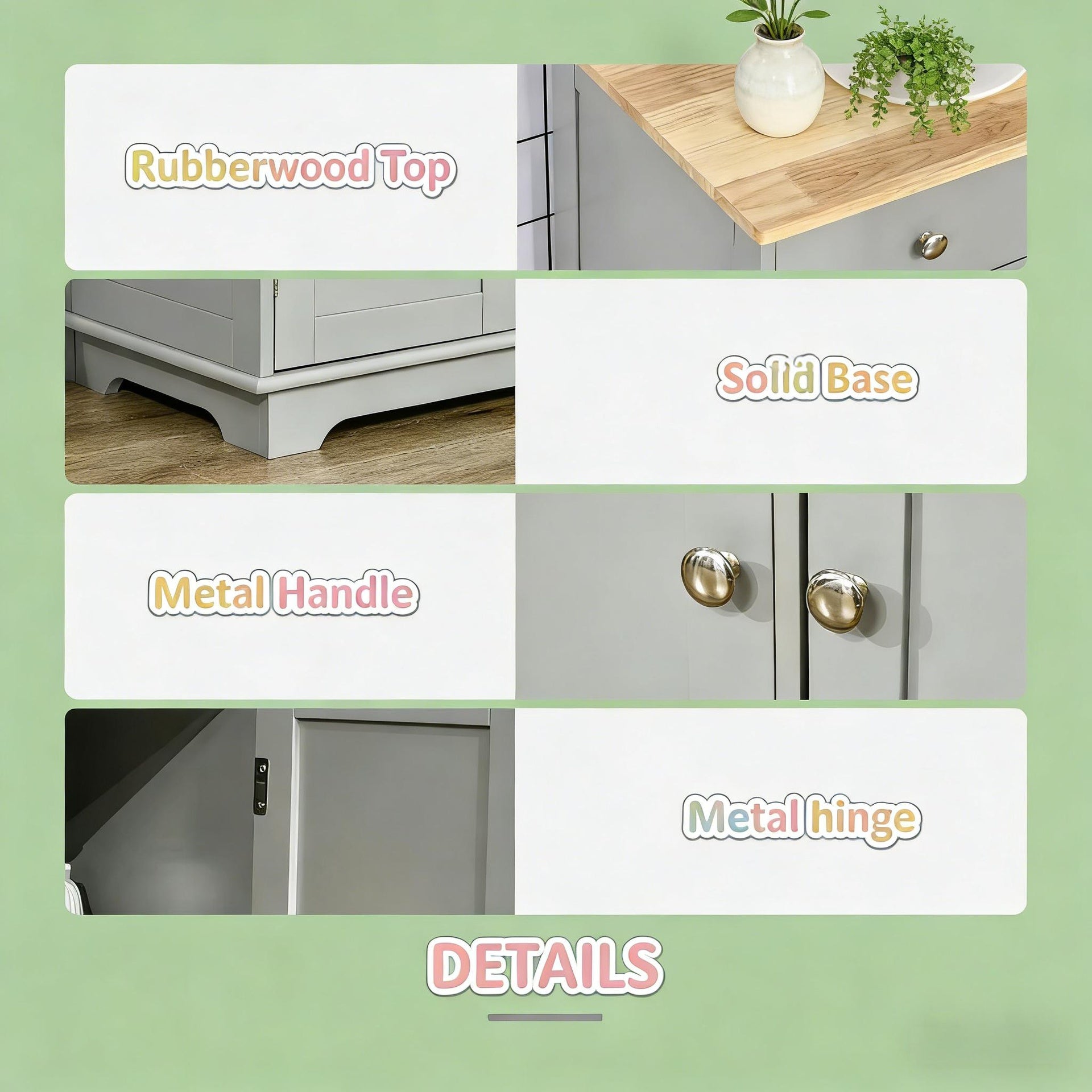 Freestanding Storage Cabinet,Kitchen Storage Cabinet,Sideboard Floor Cupboard