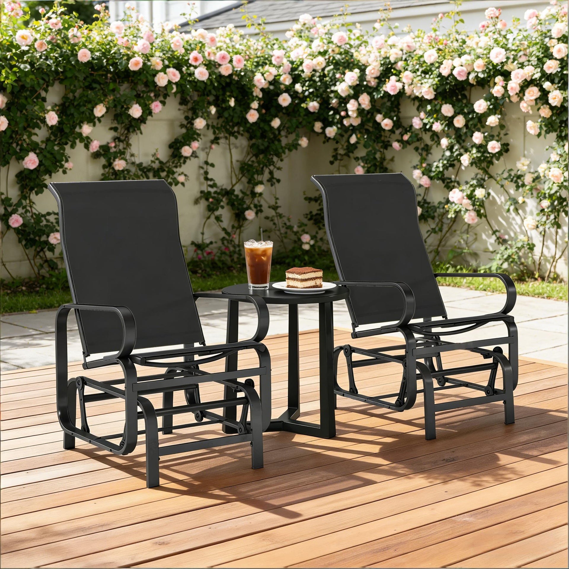 Outdoor Rockers Chair Set of 2,Gliding Lounger Chairs(Only Set of 2 Chair)
