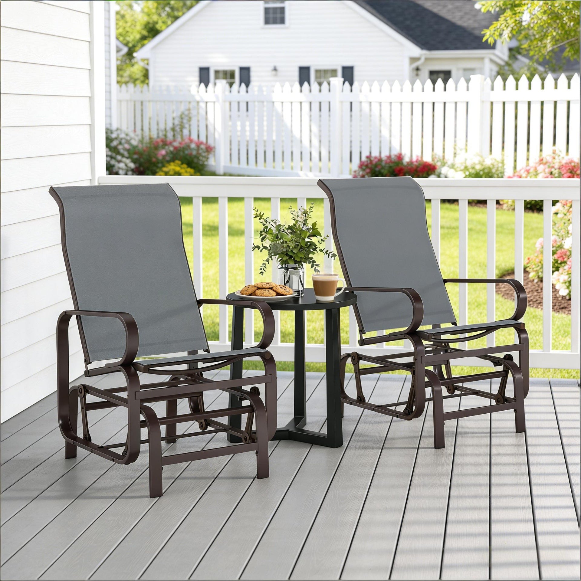 Cozy Gliding Lounger Chair,Outdoor Rockers Chair Set of 2(Only Set of 2 Chair)