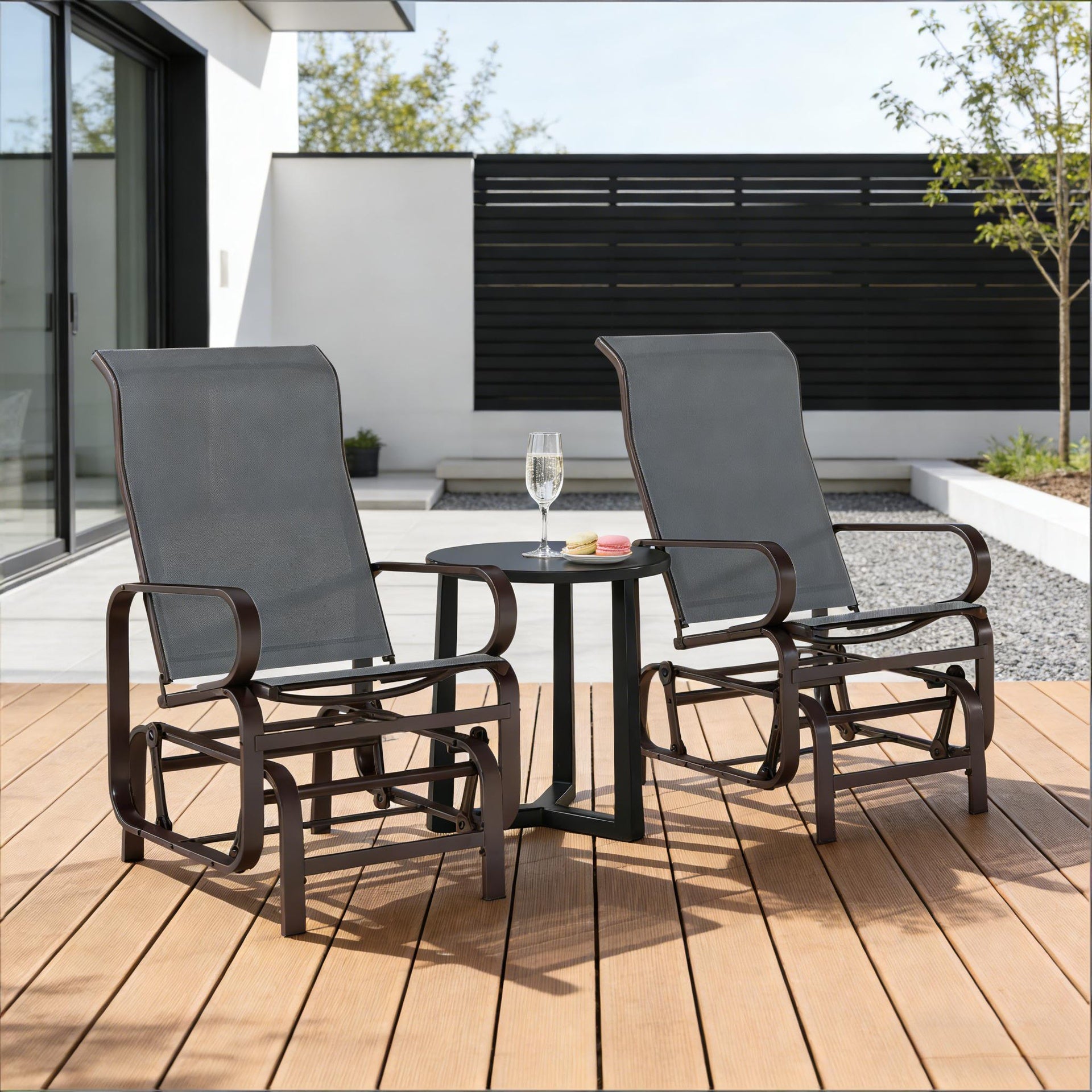 Cozy Gliding Lounger Chair,Outdoor Rockers Chair Set of 2(Only Set of 2 Chair)