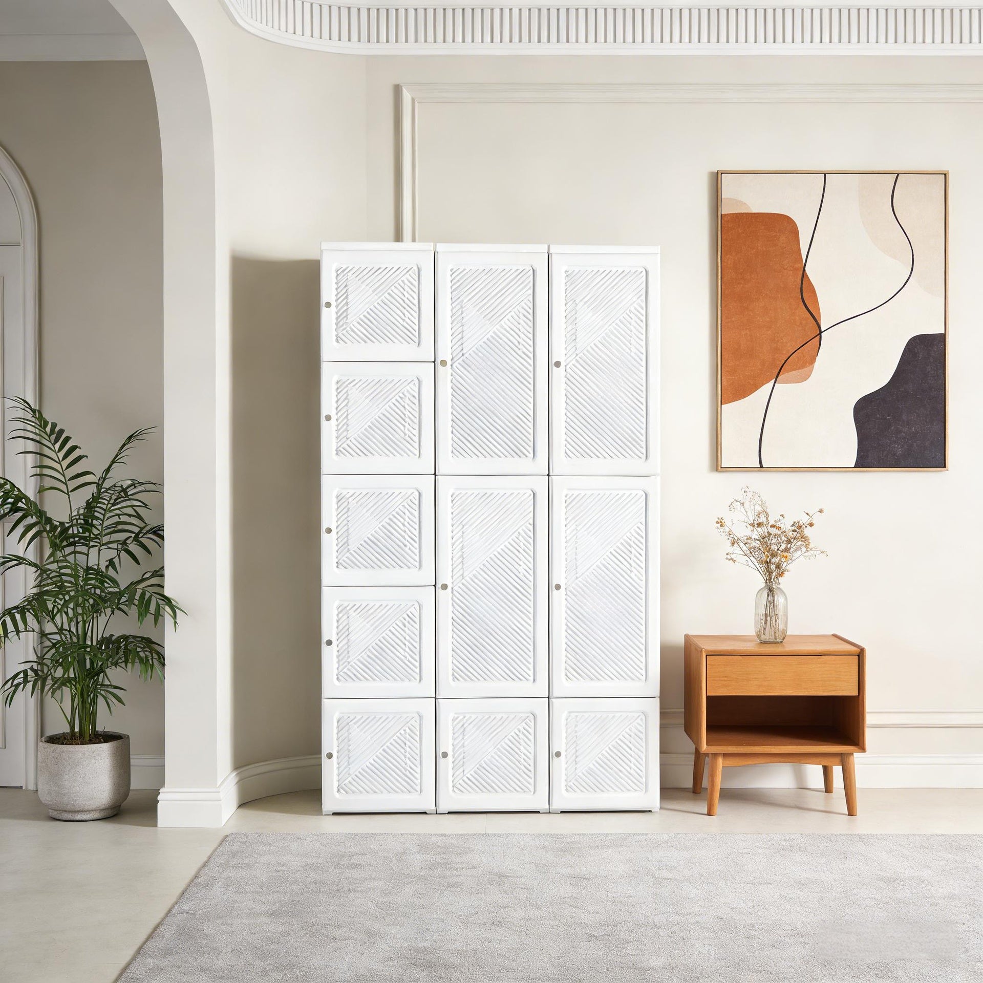 Entryway Clothes Cabinet,Portable Wardrobe Closet,Clothes Storage Organizer